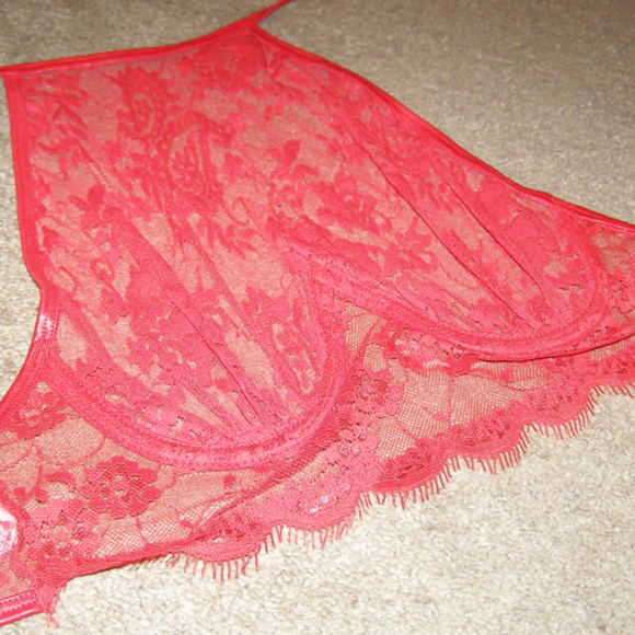 NEW Mapale Lingerie Red Sexy Lace Halter Top M/L - Picture 7 of 8